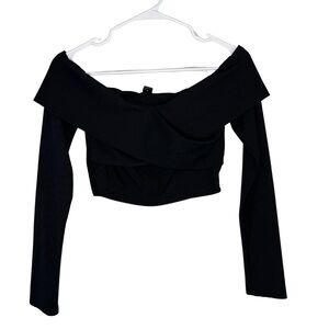 Elegant Black Off-Shoulder Women's Top